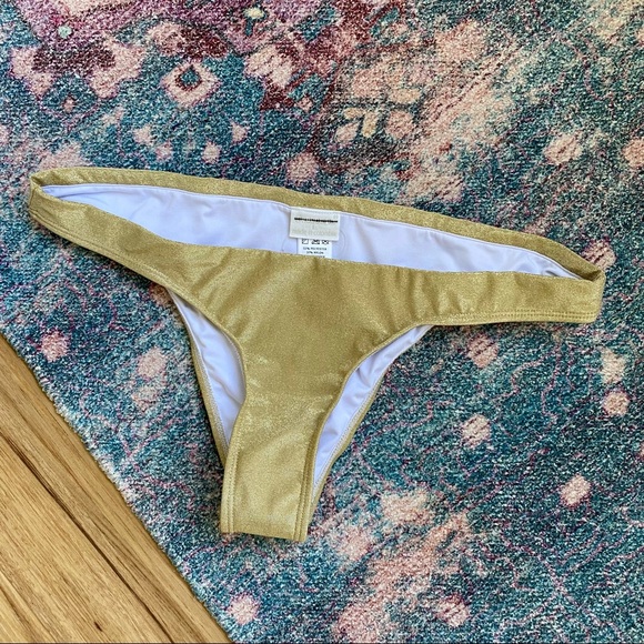 NWT OndadeMar All Gold Glitter Bikini Bottoms - Picture 4 of 6